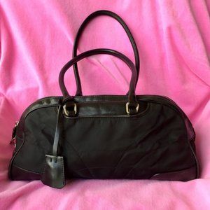 Prada Leather Trimmed Tessuto Bowling Doctor Bag